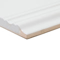 White ceramic baseboard giralda hielo white skirting with glossy finish and subtle ridged texture for wall trim