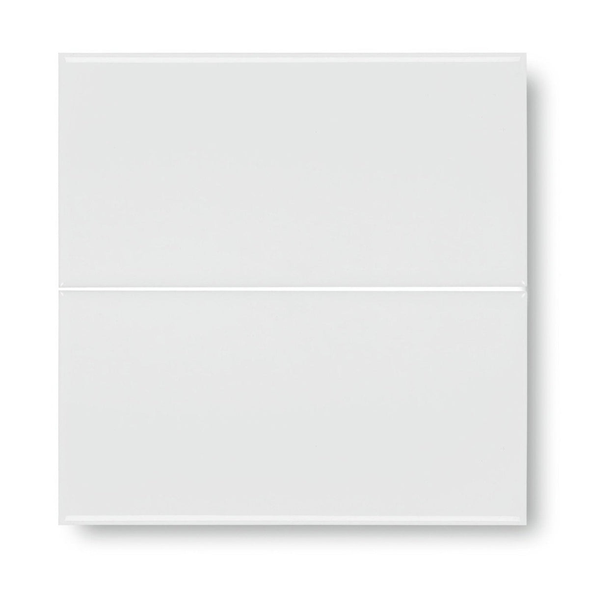Giralda hielo white tile with glossy glass finish smooth reflective surface and clean horizontal seam