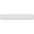 White ceramic tile giralda hielo white trim with a repeating embossed floral pattern for decorative wall use