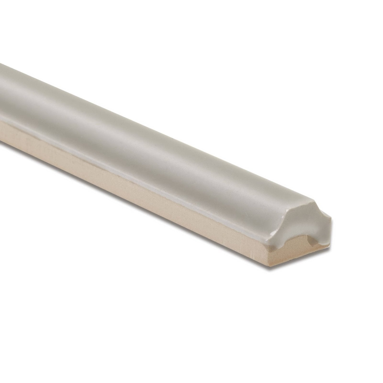 Clear translucent plastic trim giralda niebla grey pencil with smooth glossy finish and rounded rectangular edges