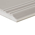White ceramic giralda niebla grey skirting with glossy finish and three parallel grooves for elegant wall edging