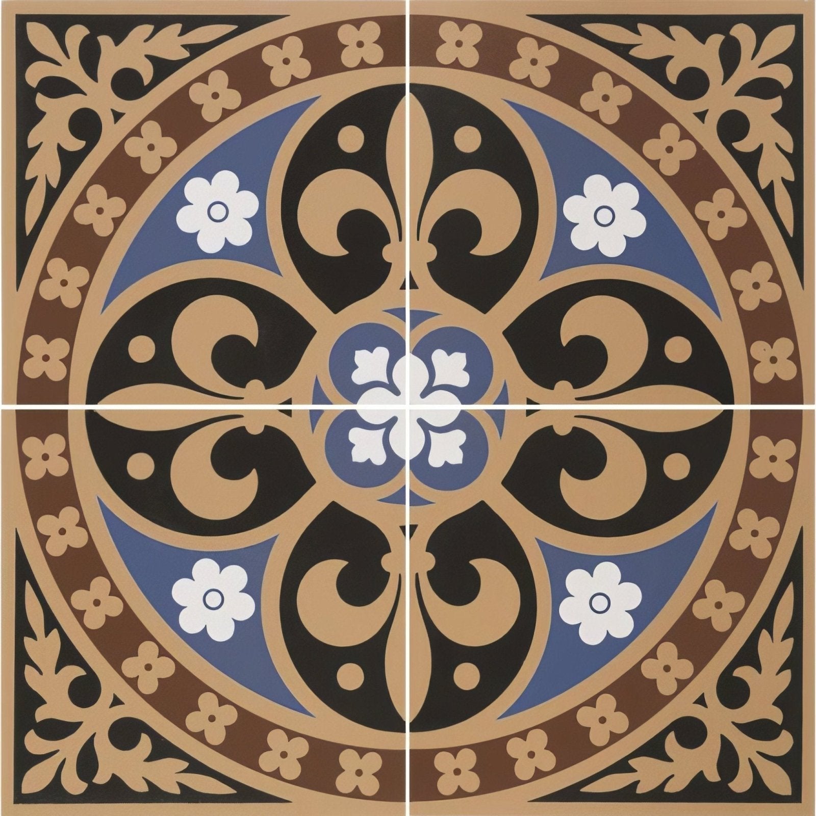 Gladstone 4 Tile Set Blue/Red