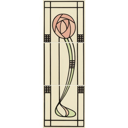 Glasgow Rose (Left Hand) 3 - Tile Set on County White