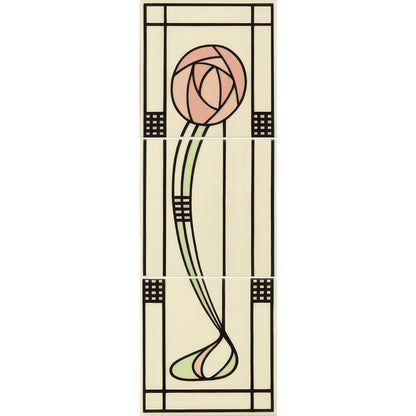 Glasgow Rose (Right Hand) 3 - Tile Set on County White
