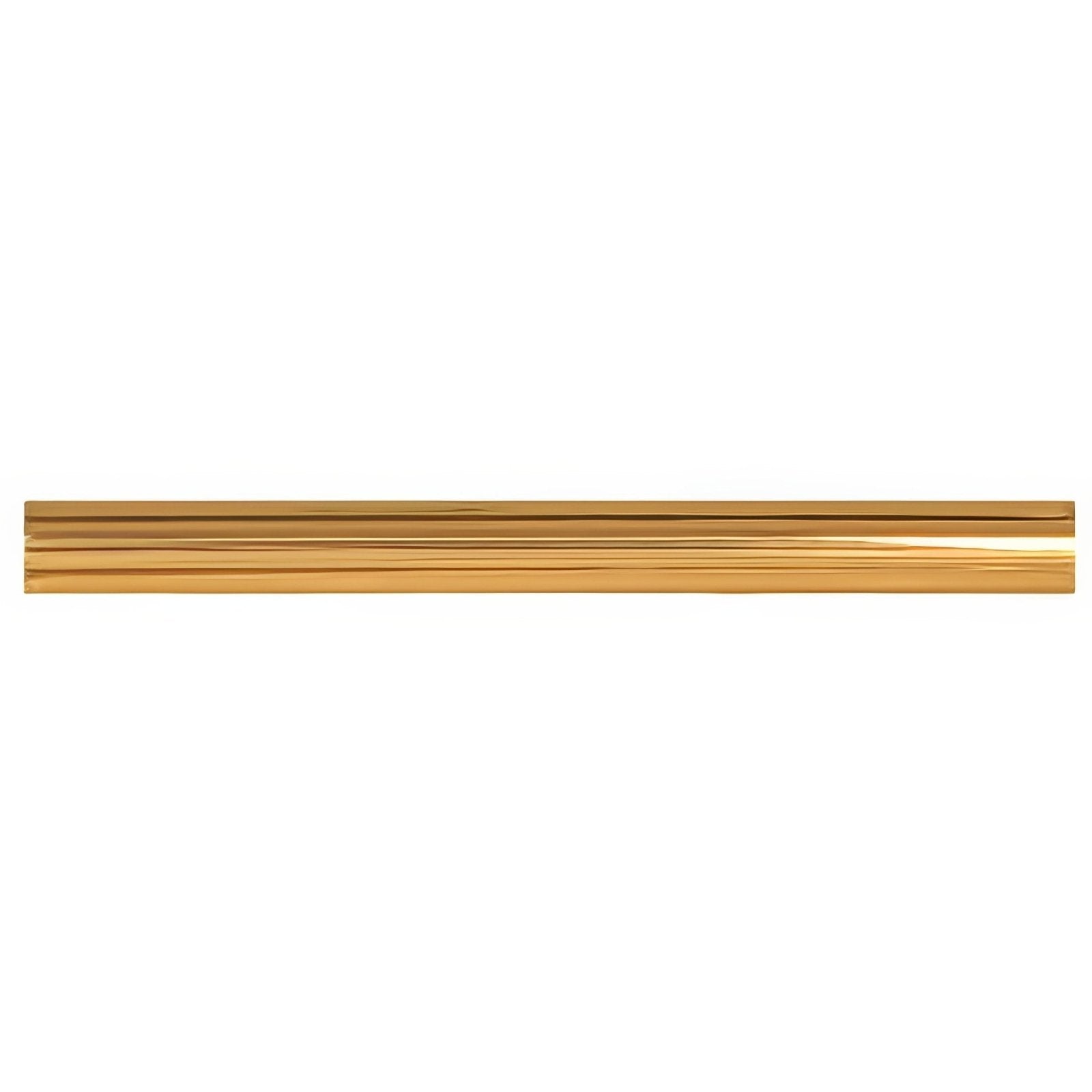 Gold metallic omega moulding featuring sleek gold-colored metal trim with a polished finish for decorative use