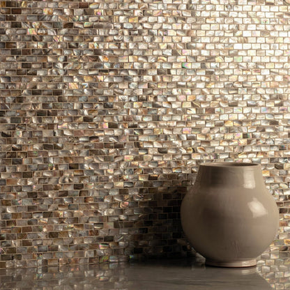 Gold Pearl Brickbond Shell Mosaic