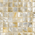 Golden promise 25mm square beige and cream mosaic tile with lustrous iridescent finish for decorative use