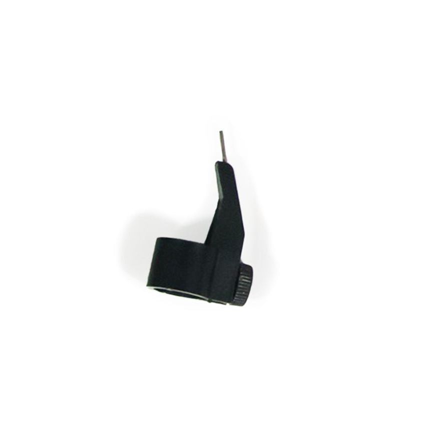 Black plastic tattoo needle holder with textured grip and fine metal tip from gopoxy tool kit
