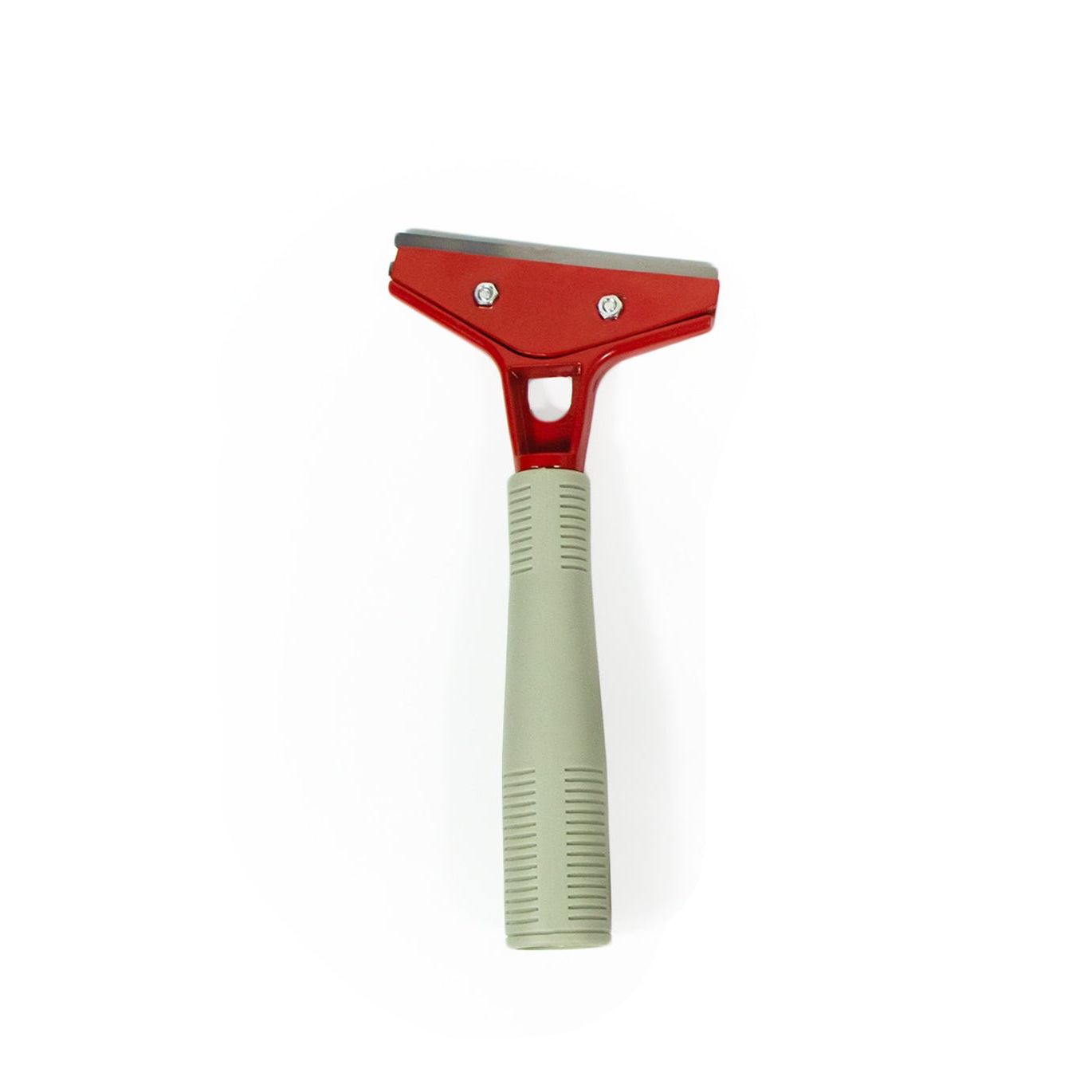 Red and gray squeegee with textured grip handle included in the GoPoxy tool kit for easy application and smoothing