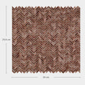 Copper-toned chevron-patterned gravity aluminium arrow copper mosaic tile panel with metallic finish