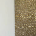 Gold-toned gravity aluminium hexagon gold mosaic tile wall featuring reflective metallic finish and geometric pattern