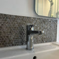 Gravity Aluminium Hexagon Metal Mosaic silver hexagon aluminium mosaic with a chrome bathroom tap