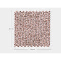 A square gravity aluminium hexagon rose gold mosaic tile panel with small metallic hexagonal pieces in a grid pattern