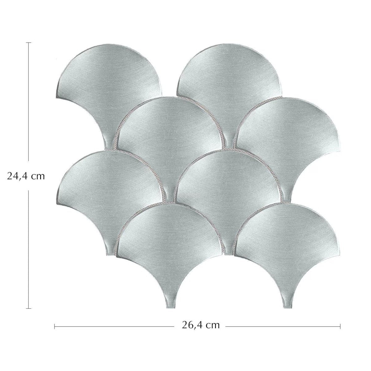Silver metallic fish-scale mosaic tile set gravity aluminium shell aquamarine mosaic with reflective finish