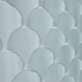 Silver metallic fish-scale textured wall panel made of aluminium in gravity aluminium shell aquamarine mosaic design