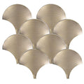 Brushed metallic gold fish-scale mosaic tile made of aluminium for elegant wall and surface decoration