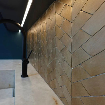 Gravity Aluminium Trace Gold Mosaic