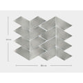 Silver metallic chevron-patterned gravity aluminium trace metal mosaic tile panel for modern decorative use