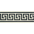 Black and cream greek key patterned ceramic border tile designed for decorative wall or floor accents