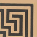 Greek key corner black pattern on beige buff fabric showcasing classic geometric design for home decor use