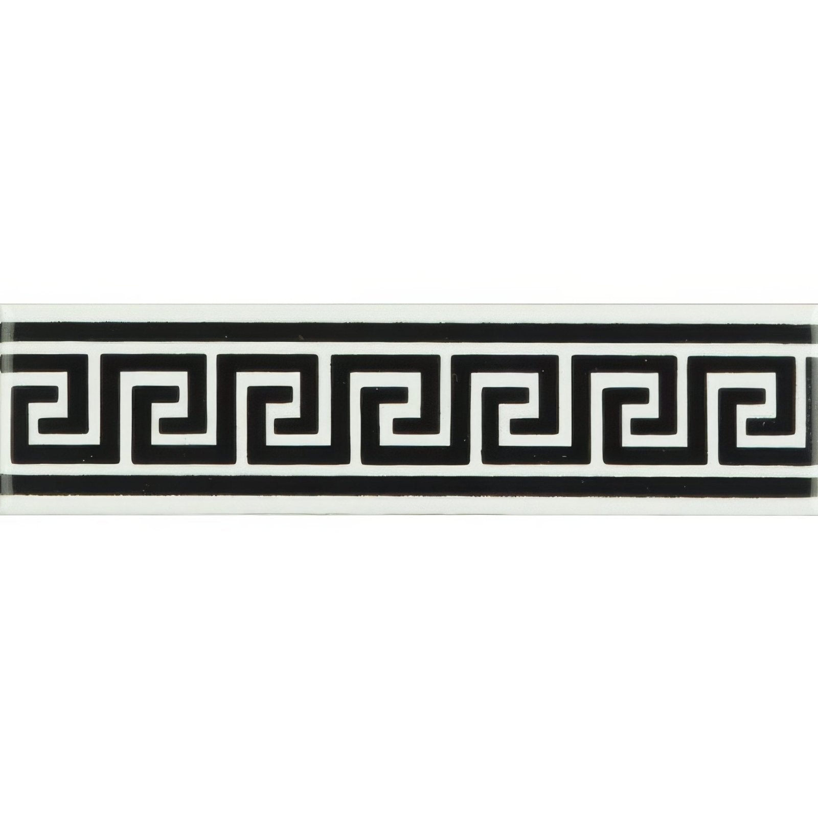Greek Key Jet Black On Brilliant White