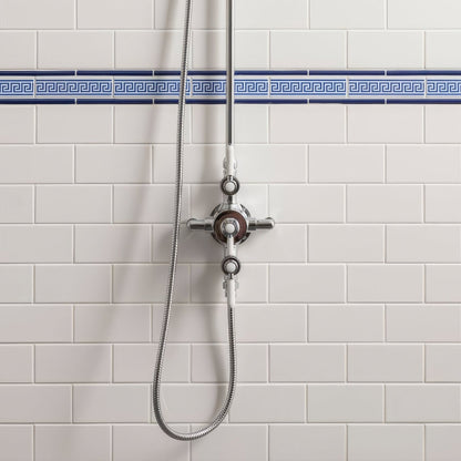 Greek Key Royal Blue On Brilliant White