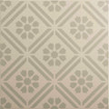 Beige ceramic tile greenway grey on chalk with repeating gray diamond shapes and floral motifs geometric pattern