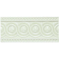 Cream-colored ceramic tile hadleigh baroque with elegant raised circular medallions and beaded borders pattern