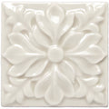 White ceramic tile hadleigh hampstead with raised floral relief design for decorative wall use