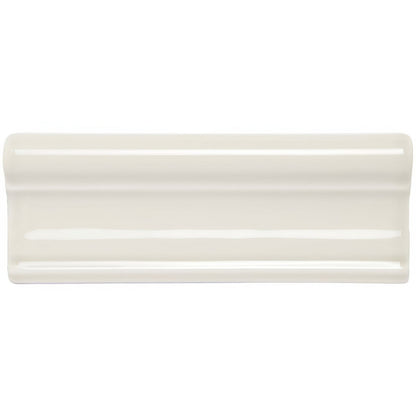 Cream-colored ceramic Hadleigh Hampton tile with a glossy finish and subtle raised ridges along its length