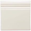 Hadleigh skirting cream-colored square ceramic tile with glossy finish and three horizontal ridges along top edge