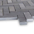 Gray stone mosaic tiles in a herringbone pattern from hampton bays for stylish wall or floor decoration