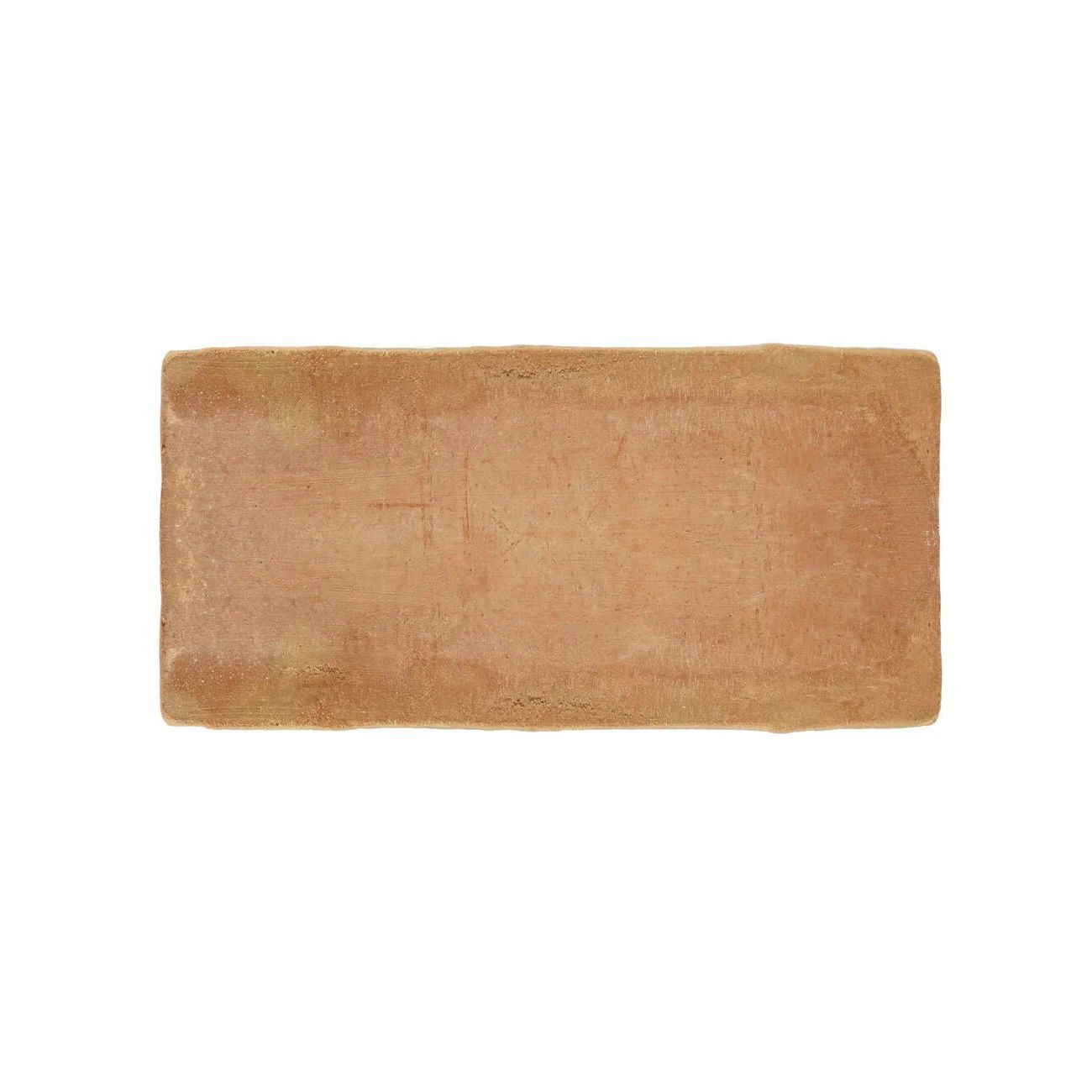 Handmade classic terracotta rectangle tile 15x30cm with a rustic earthy brown surface and slightly uneven edges