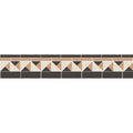 Hardy Black and Old London geometric mosaic tile border with alternating dark gray beige and tan triangular patterns