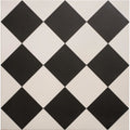 Harlequin large black on chalk floor tile with black and white diamond pattern and matte finish