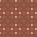 Harrogate red buff and black red terracotta hexagonal floor tiles with cream and dark gray diamond accents