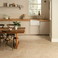 Beige rectangular kitchen floor tiles with a subtle matte finish hartland abbey 600 x 600mm
