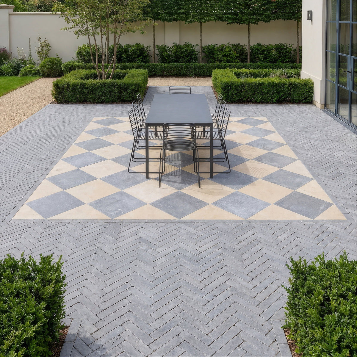 Hazlebury Limestone Tumbled & Etched Klinkers grey limestone klinker pavers