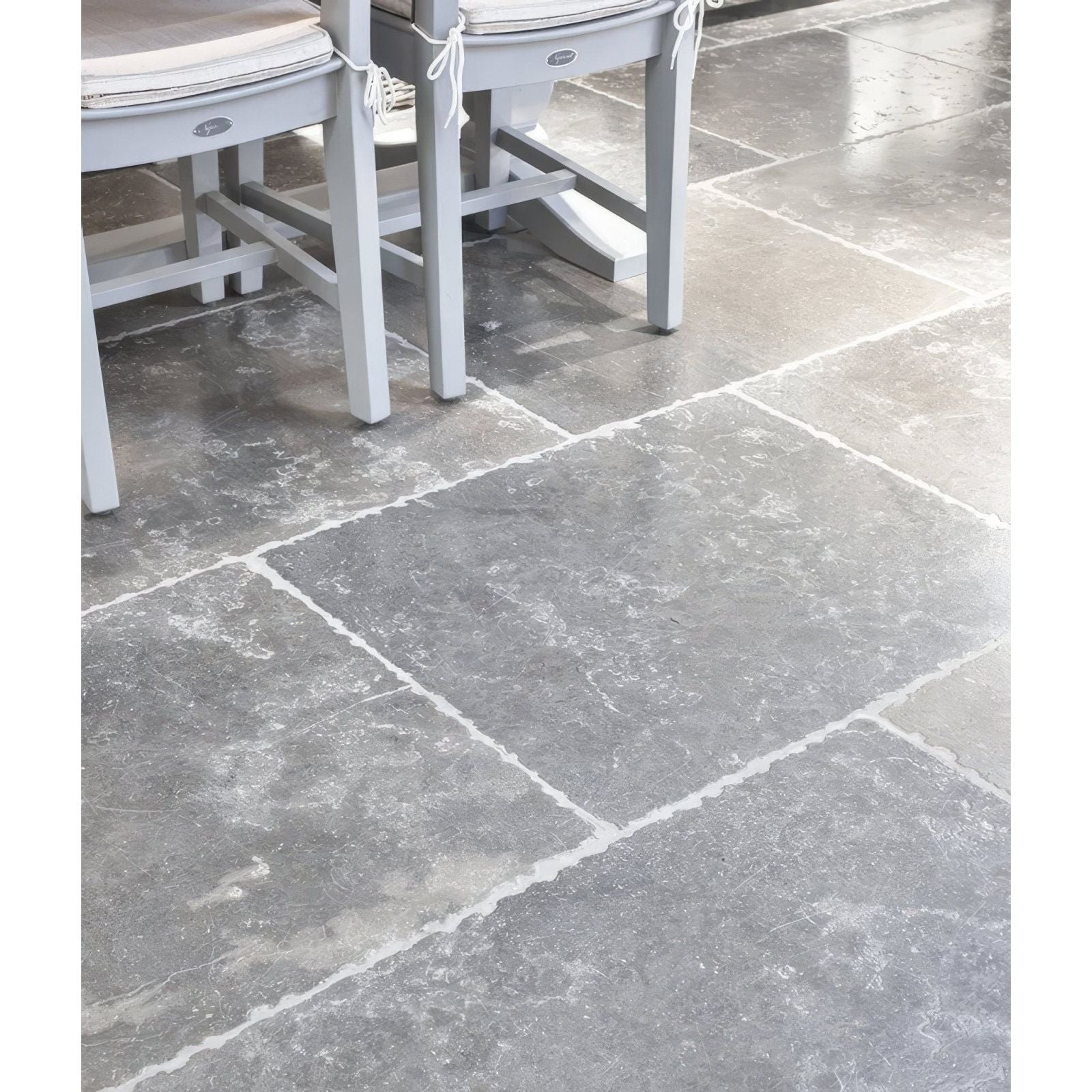 Hazlebury Limestone Seasoned Finish in a bathroom setting