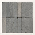 Gray rectangular hazlebury limestone tumbled and etched klinkers with a textured natural surface