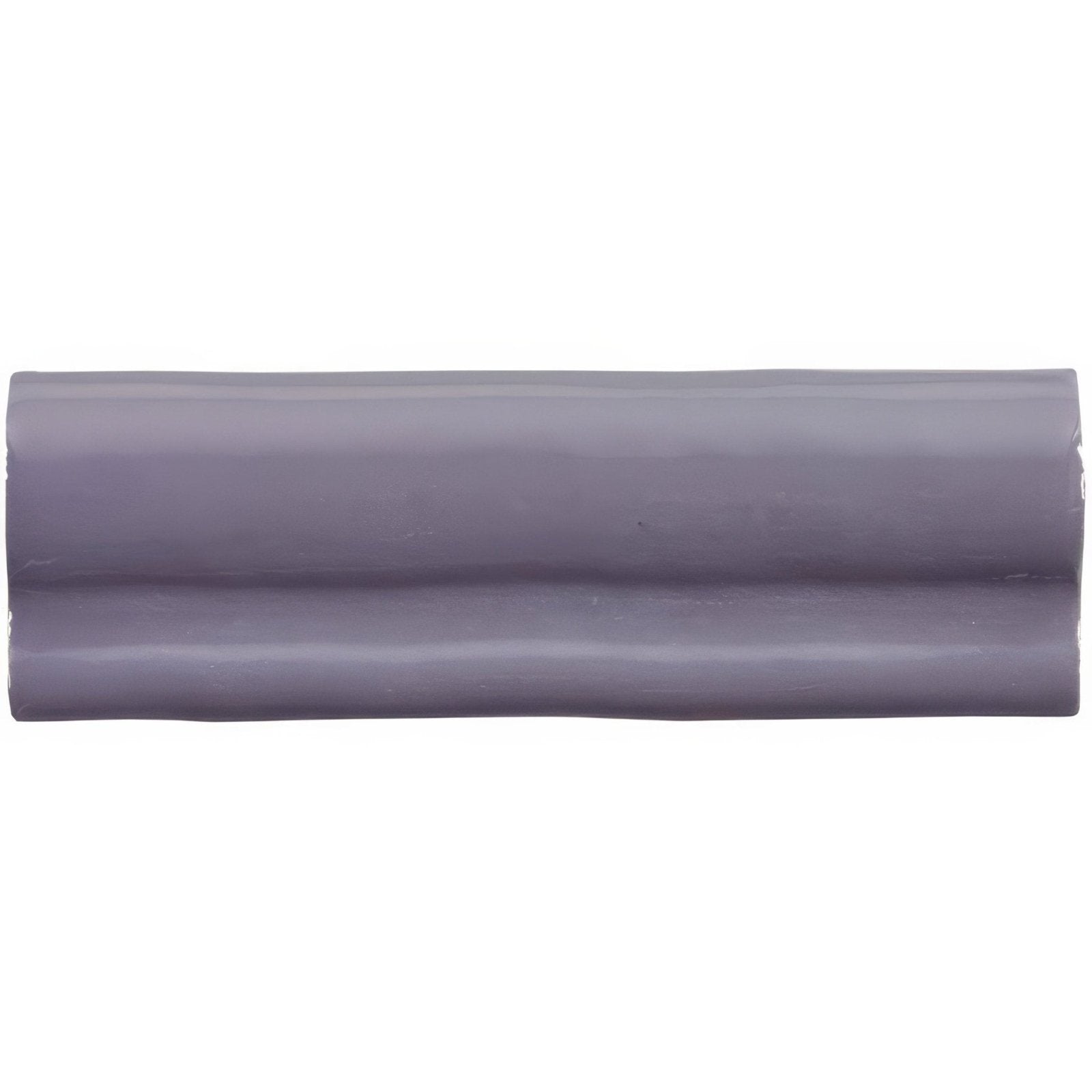 A sleek matte gray ceramic Heath Torus Moulding tile with a subtle two-tone gradient and smooth rounded edges