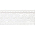 Baroque moulding helmingham white ceramic tile with glossy finish and raised circular medallions with beaded edges