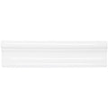 Helmingham Clarence white glossy ceramic tile with smooth curved profile and subtle horizontal ridges