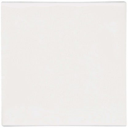 A sleek square white ceramic helmingham crackle field tile with a smooth glossy finish for wall and floor use