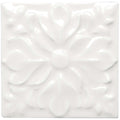 White ceramic tile helmingham hampstead with raised floral relief pattern for decorative wall use