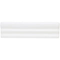 Helmingham Kensington white ceramic tile with a glossy finish and three parallel raised ridges for wall decor