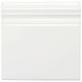 Helmingham skirting white ceramic tile with smooth glossy finish and subtle horizontal ridges along the top edge