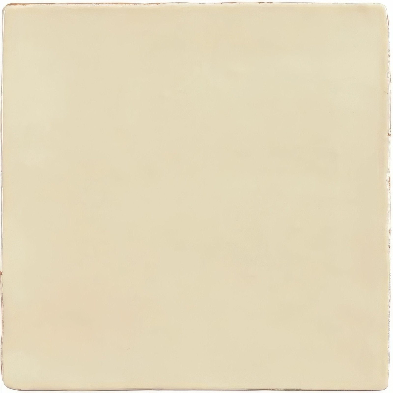 Cream-colored hemp field tile with smooth slightly textured surface and rounded edges in square shape