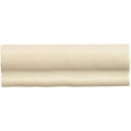 Cream-colored glossy ceramic hemp torus moulding tile with smooth rounded rectangular shape and subtle horizontal ridges