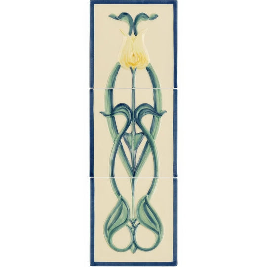 Henrietta Yellow Tulip 3-Tile Set on County White